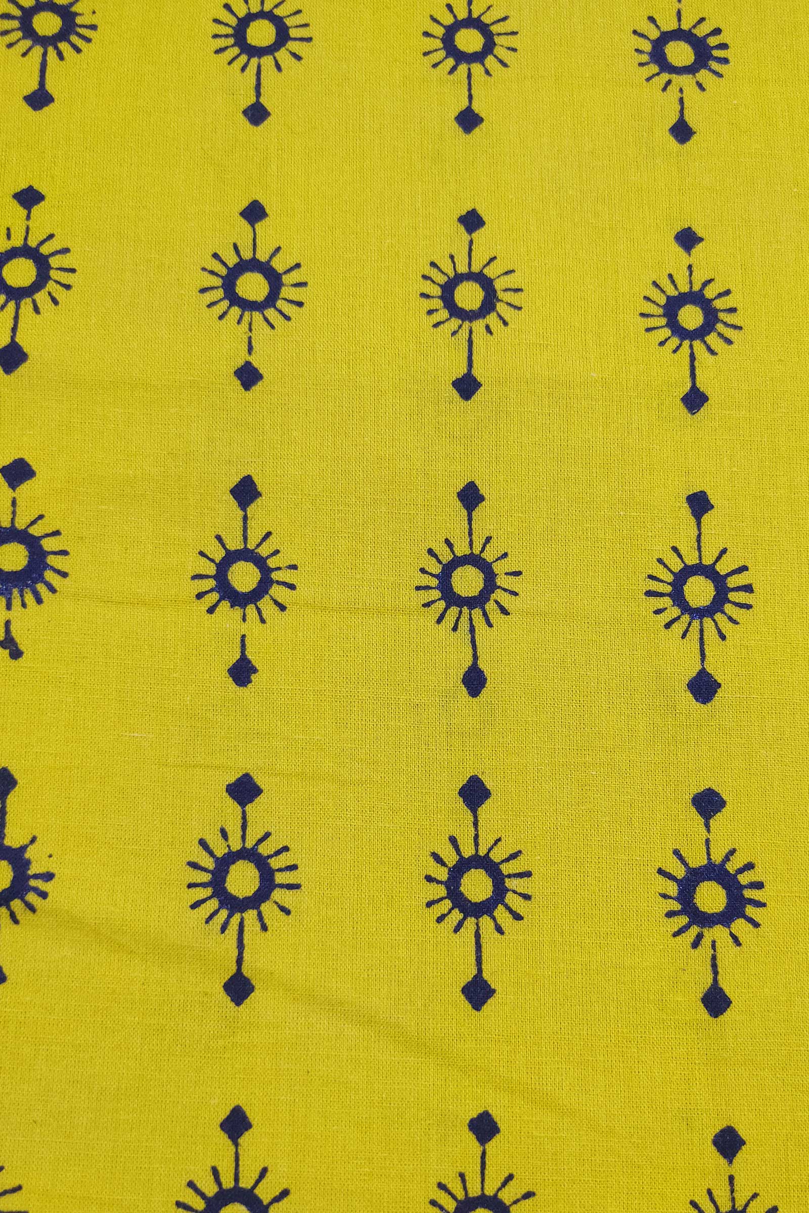 Chippa Hand Block Printed Cotton Fabric With Black Geometrical Motif  SKU- BS60042 - Bhartiya Shilp